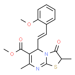 methyl 5-[(E)-2-(2-methoxyphenyl)ethenyl]-2,7-dimethyl-3-oxo-2,3-dihydro-5H-[1,3]thiazolo[3,2-a]pyrimidine-6-carboxylate Structure