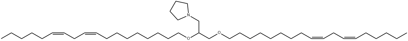 Pyrrolidine, 1-[2,3-bis[(9Z,12Z)-9,12-octadecadien-1-yloxy]propyl]-结构式