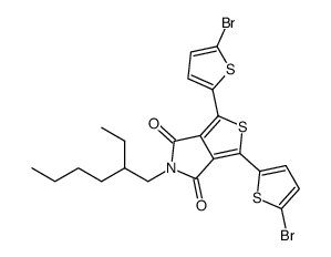 1,3-双(5-溴噻吩-2-基)-5-(2-乙基己基)-4H-噻吩并[3,4-c]吡咯-4,6(5H)-二酮结构式