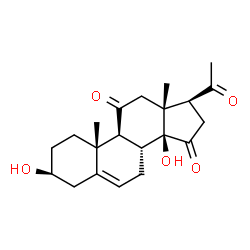 3β,14β-Dihydroxypregn-5-ene-11,15,20-trione structure