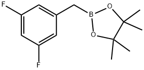 2-[(3,5-difluorophenyl)methyl]-4,4,5,5-tetramethyl-1,3,2-dioxaborolane structure