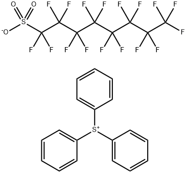 Sulfonium, triphenyl-, 1,1,2,2,3,3,4,4,5,5,6,6,7,7,8,8,8-heptadecafluoro-1-octanesulfonate (1:1) Structure