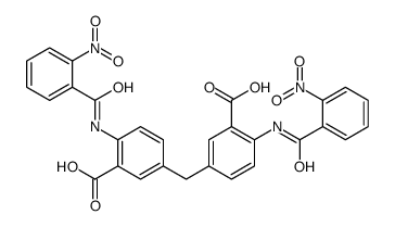 5-[[3-carboxy-4-[(2-nitrobenzoyl)amino]phenyl]methyl]-2-[(2-nitrobenzoyl)amino]benzoic acid结构式