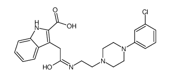 3-[2-[2-[4-(3-chlorophenyl)piperazin-1-yl]ethylamino]-2-oxoethyl]-1H-indole-2-carboxylic acid Structure