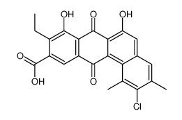 2-chloro-9-ethyl-6,8-dihydroxy-1,3-dimethyl-7,12-dioxobenzo[a]anthracene-10-carboxylic acid Structure