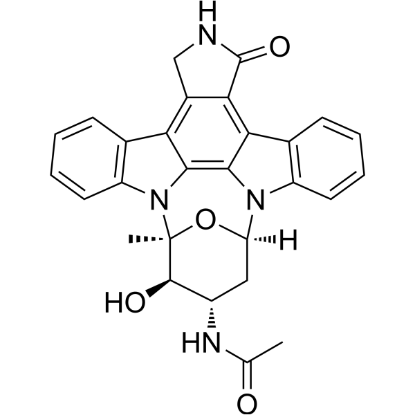 3′-O-Demethyl-4′-N-demethyl-4′-N-acetyl-4′-epi-staurosporine结构式