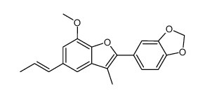 5-[7-Methoxy-3-methyl-5-[(E)-1-propenyl]benzofuran-2-yl]-1,3-benzodioxole structure