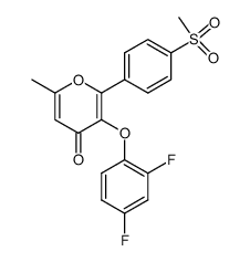 3-(2,4-difluorophenoxy)-2-(4-methanesulfonylphenyl)-6-methylpyran-4-one结构式