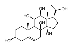 (20R)-Pregna-5-ene-3β,8,11α,12β,14β,20-hexol structure