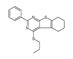 2-phenyl-4-propylsulfanyl-5,6,7,8-tetrahydro-[1]benzothiolo[2,3-d]pyrimidine结构式