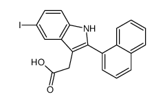 2-(5-iodo-2-naphthalen-1-yl-1H-indol-3-yl)acetic acid Structure