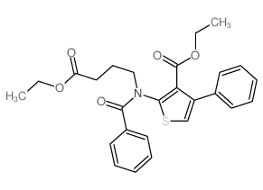 3-Thiophenecarboxylicacid, 2-[benzoyl(4-ethoxy-4-oxobutyl)amino]-4-phenyl-, ethyl ester picture