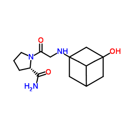 N-(3-Hydroxyadamantan-1-yl)glycyl-L-prolinamide结构式