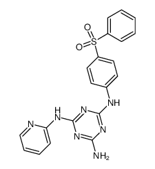 N-(4-benzenesulfonyl-phenyl)-N'-pyridin-2-yl-[1,3,5]triazine-2,4,6-triamine Structure