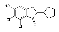 6,7-dichloro-2-cyclopentyl-5-hydroxy-2,3-dihydroinden-1-one结构式