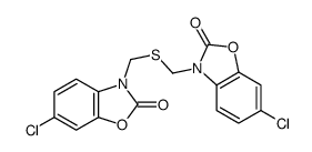 6-chloro-3-[(6-chloro-2-oxo-1,3-benzoxazol-3-yl)methylsulfanylmethyl]-1,3-benzoxazol-2-one Structure