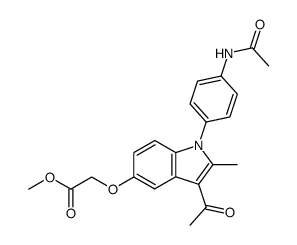 [3-Acetyl-1-(4-acetylamino-phenyl)-2-methyl-1H-indol-5-yloxy]-acetic acid methyl ester Structure