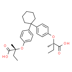 Butanoic acid, 2,2'-[cyclohexylidenebis(4,1-phenyleneoxy)]bis[2-methyl-, (R*,R*)-(+-)-结构式