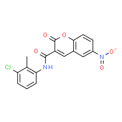 N-(3-Chloro-2-methylphenyl)-6-nitro-2-oxo-2H-chromene-3-carboxamide Structure