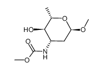 [2S-(2α,3β,4α,6β)]-tetrahydro-3-hydroxy- 6-methoxy-2-methyl-2H-pyran-4-carbamic acid methyl ester结构式