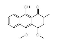 3,4-dihydro-9-hydroxy-4,10-dimethoxy-2-methylanthracen-1(2H)-one Structure