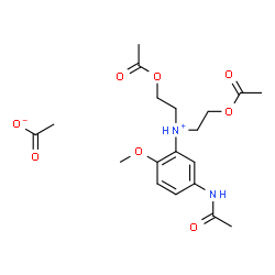 (5-acetamido-2-methoxyphenyl)bis(2-acetoxyethyl)ammonium acetate structure