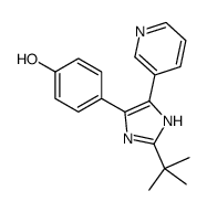 4-(5-pyridin-3-yl-2-tert-butyl-3H-imidazol-4-yl)phenol结构式