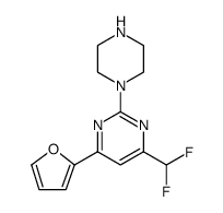 Pyrimidine, 4-(difluoromethyl)-6-(2-furanyl)-2-(1-piperazinyl) Structure