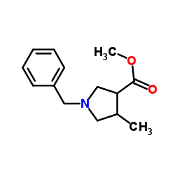 1-苄基-4-甲基吡咯烷-3-甲酸甲酯结构式