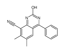 6,7-dimethyl-2-oxo-4-phenyl-1H-quinazoline-8-carbonitrile结构式