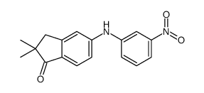 2,2-dimethyl-5-(3-nitroanilino)-3H-inden-1-one结构式