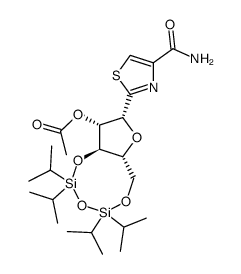 (6aR,8R,9R,9aR)-8-(4-carbamoylthiazol-2-yl)-2,2,4,4-tetraisopropyltetrahydro-6H-furo[3,2-f][1,3,5,2,4]trioxadisilocin-9-yl acetate结构式