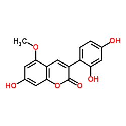 3-(2,4-二羟基苯基)-7-羟基-5-甲氧基-2H-1-苯并吡喃-2-酮结构式