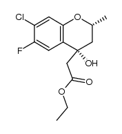 ethyl 7-chloro-6-fluoro-c-4-hydroxy-2(R)-methylchroman-4-acetate结构式