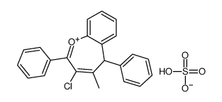 3-chloro-4-methyl-2,5-diphenyl-5H-1-benzoxepin-1-ium,hydrogen sulfate Structure