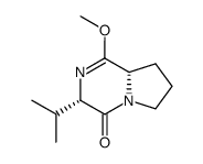 (3S,8aS)-6,7,8,8a-tetrahydro-1-methoxy-3-(1-methyethyl)pyrrolo[1,2-a]pyrazin-4(3H)-one结构式