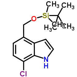 7-Chloro-4-({[dimethyl(2-methyl-2-propanyl)silyl]oxy}methyl)-1H-i ndole结构式