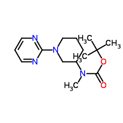 2-Methyl-2-propanyl methyl[1-(2-pyrimidinyl)-3-piperidinyl]carbamate structure