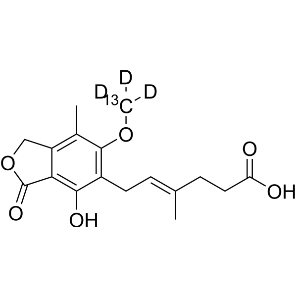 (E/Z)-Mycophenolic Acid-13C,d3结构式