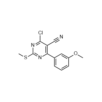 4-Chloro-6-(3-methoxyphenyl)-2-(methylthio)pyrimidine-5-carbonitrile picture