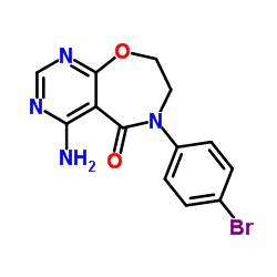 4-amino-6-(4-bromophenyl)-7,8-dihydropyrimido[5,4-f][1,4]oxazepin-5-one结构式