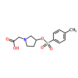 (3-{[(4-Methylphenyl)sulfonyl]oxy}-1-pyrrolidinyl)acetic acid Structure