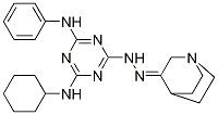 (Z)-N2-cyclohexyl-N4-phenyl-6-(2-(quinuclidin-3-ylidene)hydrazinyl)-1,3,5-triazine-2,4-diaMine结构式