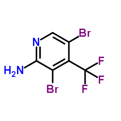 3,5-二溴-4-(三氟甲基)吡啶-2-胺结构式