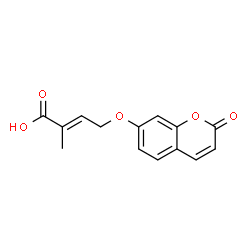 2-Methyl-4-[(2-oxo-2H-1-benzopyran-7-yl)oxy]-2-butenoic acid Structure