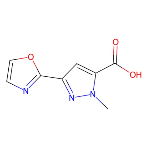 2-methyl-5-oxazol-2-yl-pyrazole-3-carboxylic acid Structure