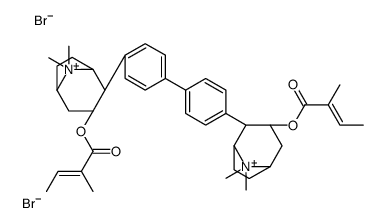 [(1R,3S,5R)-4-[4-[4-[(1R,3R,5S)-8,8-dimethyl-3-[(E)-2-methylbut-2-enoyl]oxy-8-azoniabicyclo[3.2.1]octan-4-yl]phenyl]phenyl]-8,8-dimethyl-8-azoniabicyclo[3.2.1]octan-3-yl] (E)-2-methylbut-2-enoate,dibromide Structure