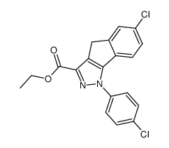 ethyl 6-chloro-1-(4'-chlorophenyl)-1,4-dihydroindeno[1,2-c]pyrazole-3-carboxylate Structure