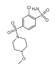 2-Chloro-4-[(4-methoxypiperidino)sulfonyl]benzenesulfonamide结构式