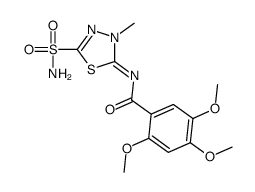 N-(4,5-Dihydro-4-methyl-2-sulfamoyl-1,3,4-thiadiazol-5-ylidene)-2,4,5-trimethoxybenzamide结构式
